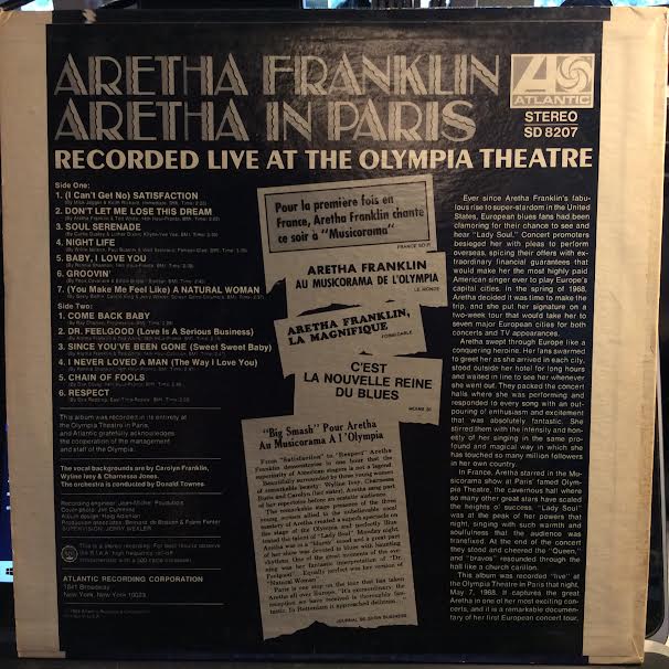Aretha In Paris (VINYL) | Very Good Plus (VG+) Very Good Plus (VG+) - FUNK / USED *VERY GOOD+*