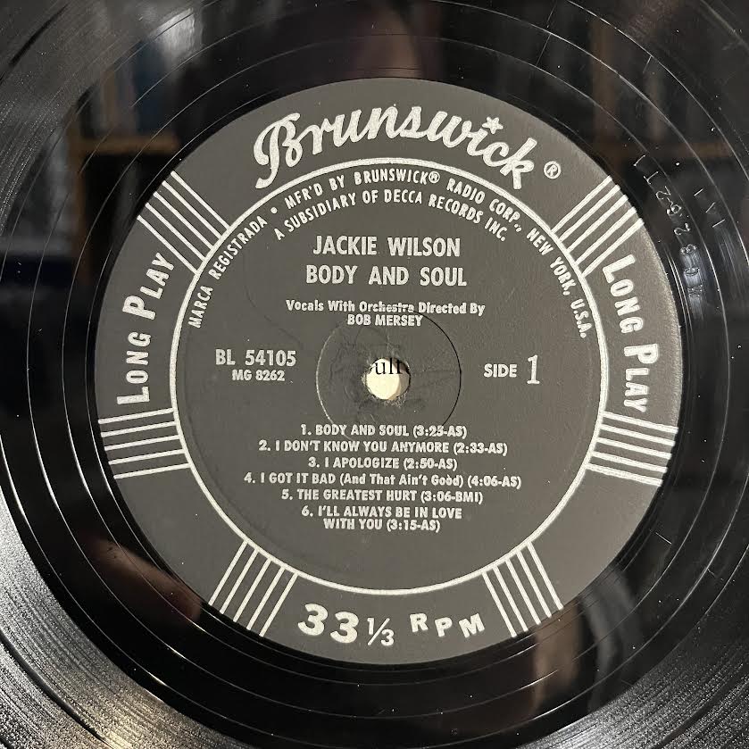 Jackie Wilson - Body And Soul | Very Good (VG) Good Plus (G+) - FUNK / USED *VERY GOOD*