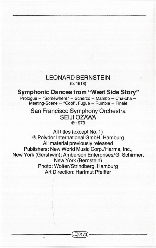 Rhapsody In Blue · West Side Story: Symphonic Dances | Near Mint (NM) Near Mint (NM)