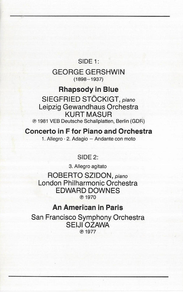 Rhapsody In Blue · West Side Story: Symphonic Dances | Near Mint (NM) Near Mint (NM)