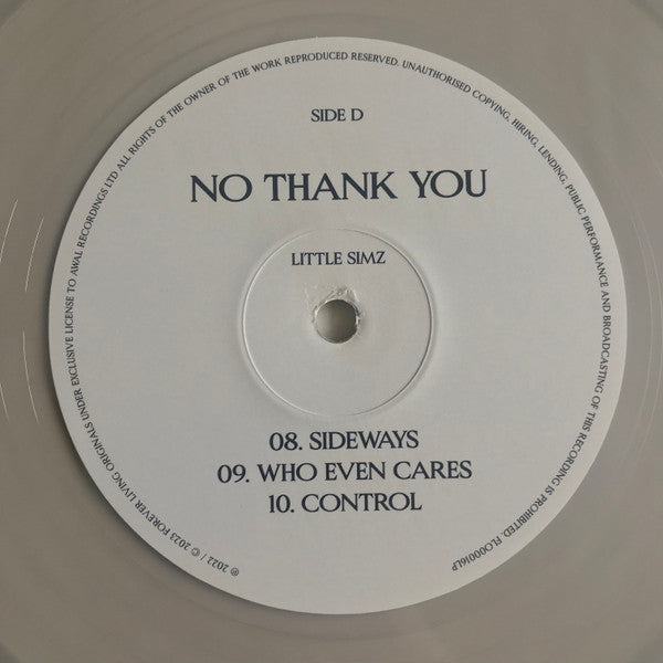 Little Simz - No Thank You (2xCLEAR VINYL) | Mint (M) Mint (M) - HIP HOP *NEW/COLOR*
