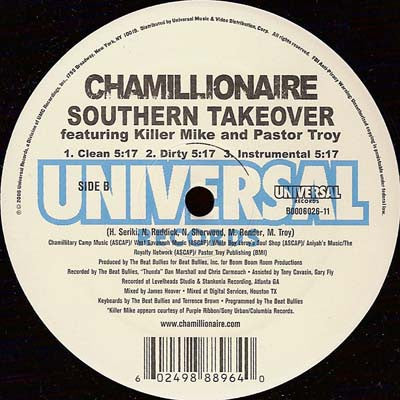 Chamillionaire - Ridin' / Southern Takeover (VINYL 12" SINGLE UNIVERSAL B0006026-11 2005) | Mint (M) Near Mint (NM) - HIP HOP / NEW *SEALED*