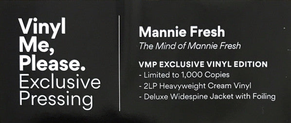 The Mind Of Mannie Fresh (CREAM VINYL) | Mint (M) Mint (M)