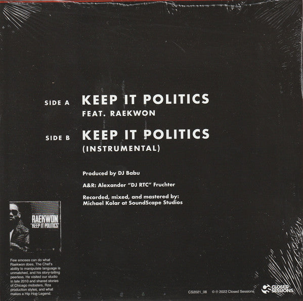 Keep It Politics | Mint (M) Mint (M) - HIP HOP/RAP *SEALED/7"*
