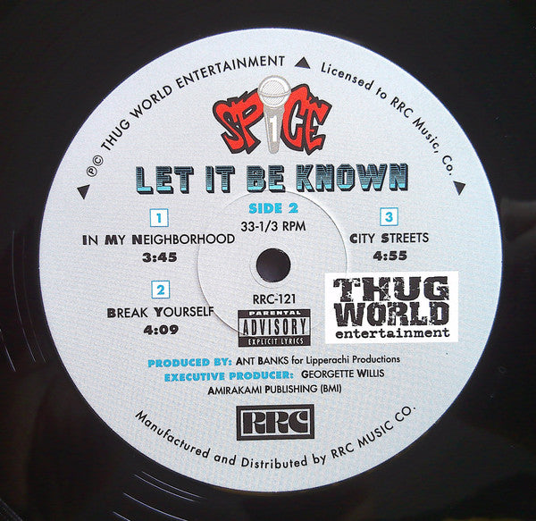 Spice 1 - Let It Be Known (VINYL LP) | NEW - HIP HOP *SEALED*