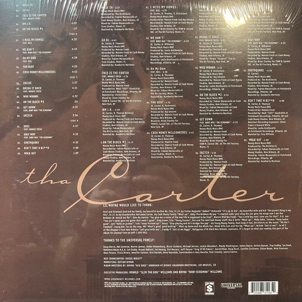 Lil Wayne - Tha Carter (UNOFFICIAL 2x VINYL) | - HIP HOP *SEALED*
