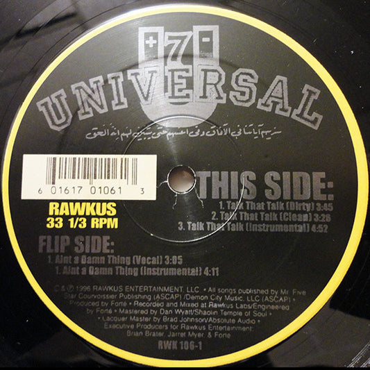 7 Universal - Talk That Talk / Aint A Damn Thing (VINYL) | Near Mint (NM) Generic - HIP HOP / USED *NEAR MINT*