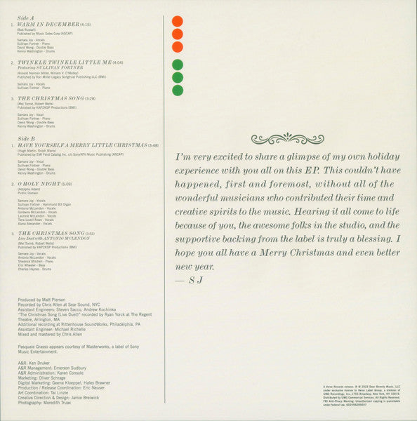 A Joyful Holiday (COLOR VINYL) | Mint (M) Mint (M) - HOLIDAY *SEALED/COLOR*