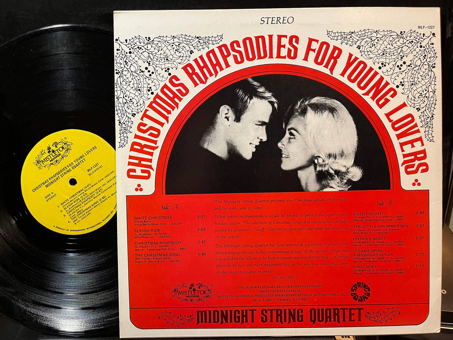 Midnight String Quartet - Christmas Rhapsodies For Young Lovers (VINYL LP MISTLETOE MLP-1227 1976) | USED Excellent+ (EX+) Near Mint (NM) - HOLIDAY / USED *EXCELLENT+*