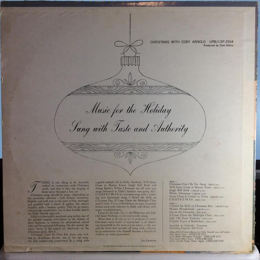 Christmas With Eddy Arnold (VINYL) | Excellent+ (EX+) Excellent+ (EX+) - HOLIDAY / USED *EXCELLENT+*