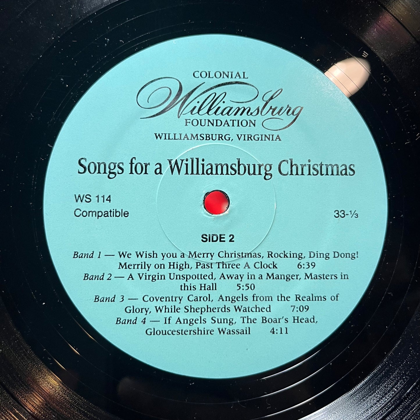 Songs For A Williamsburg Christmas (VINYL) | Excellent+ (EX+) Near Mint (NM or M-) - HOLIDAY / USED *EXCELLENT+*