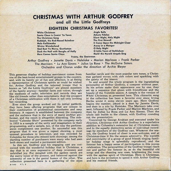 Arthur Godfrey Christmas With Arthur Godfrey And All The Little Godfreys *7" BOX* 3x7", EP + Box Excellent (EX) Excellent (EX)