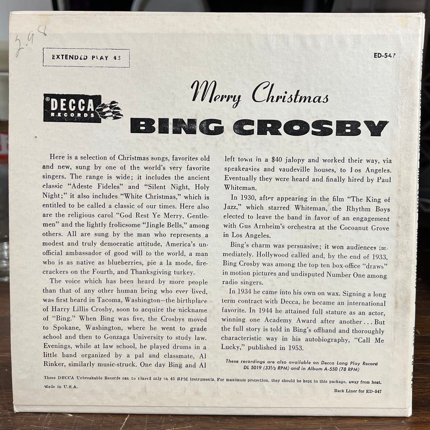 Merry Christmas (2X7" VINYL) | Excellent (EX) Near Mint (NM) - HOLIDAY / USED *EXCELLENT*