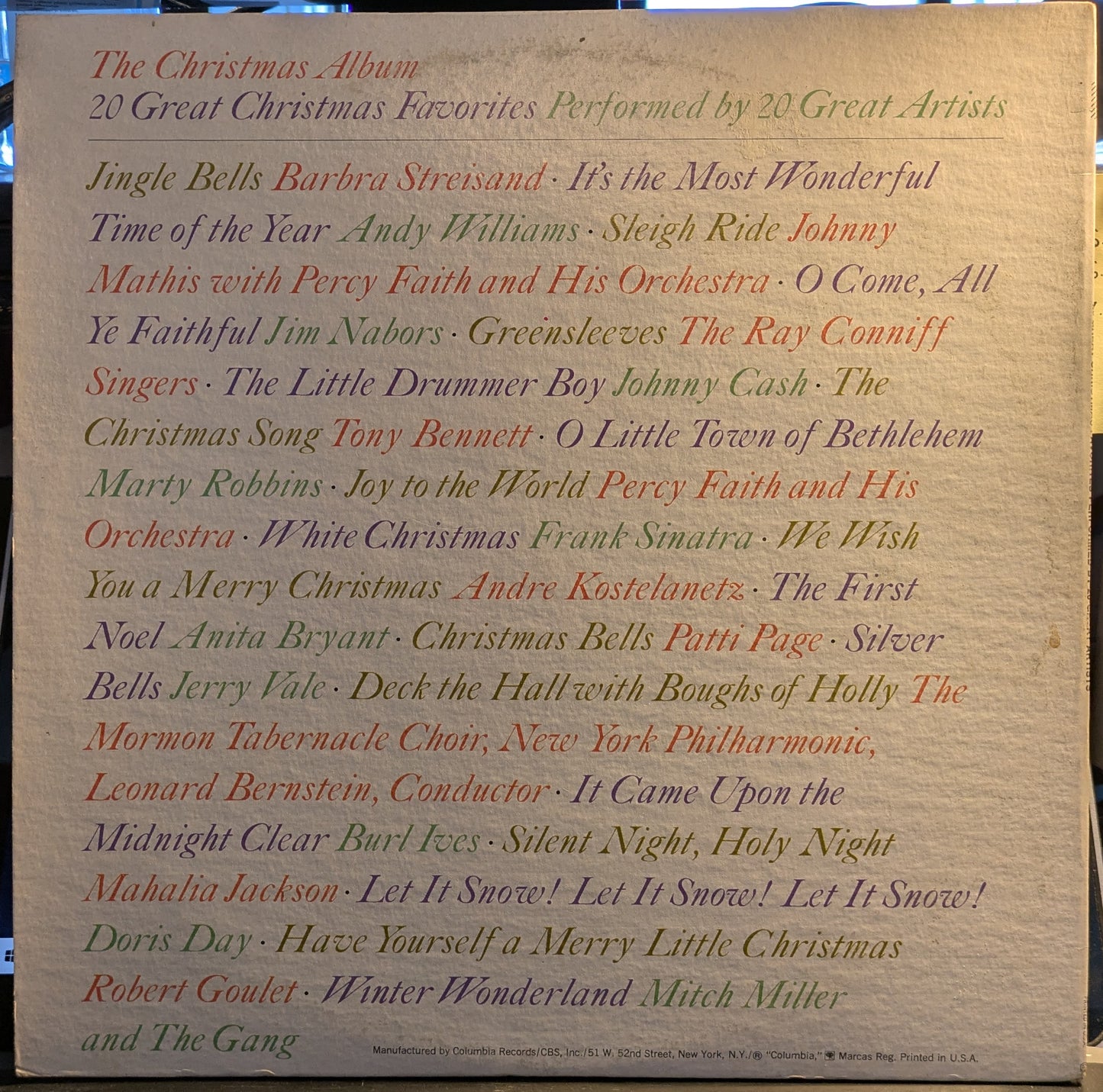 The Christmas Album: 20 Great Christmas Favorites By 20 Great Artists (2xVINYL) | Near Mint (NM) Excellent+ (EX+) - HOLIDAY / USED *NEAR MINT-*