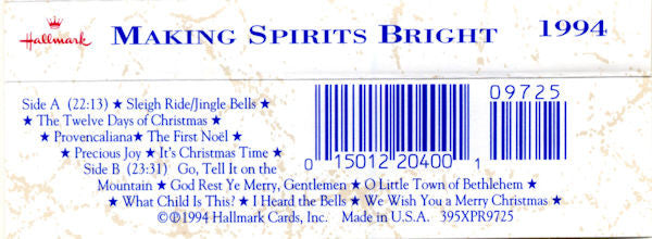 Making Spirits Bright *CASSETTE* | Near Mint (NM) Near Mint (NM)