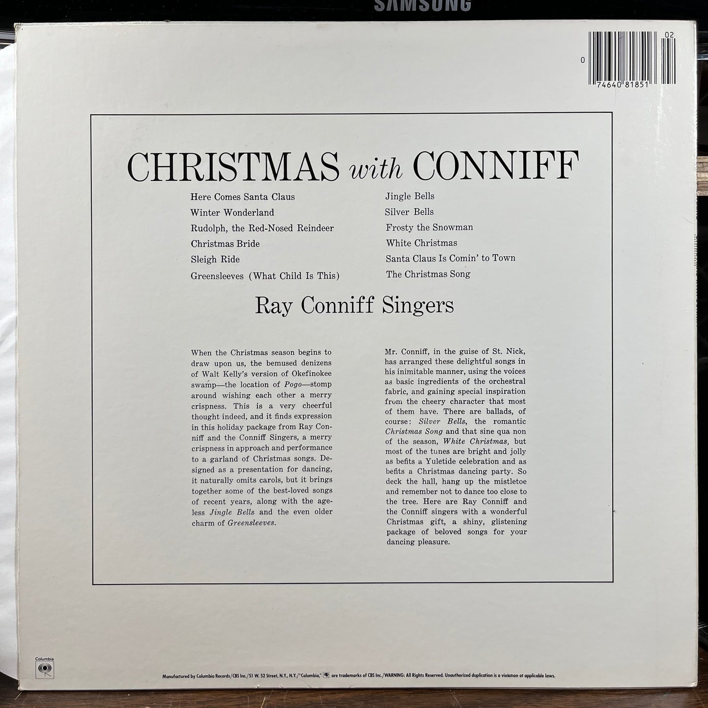Christmas With Conniff (LP) | Near Mint (NM) Near Mint (NM) - HOLIDAY / USED *NEAR MINT*
