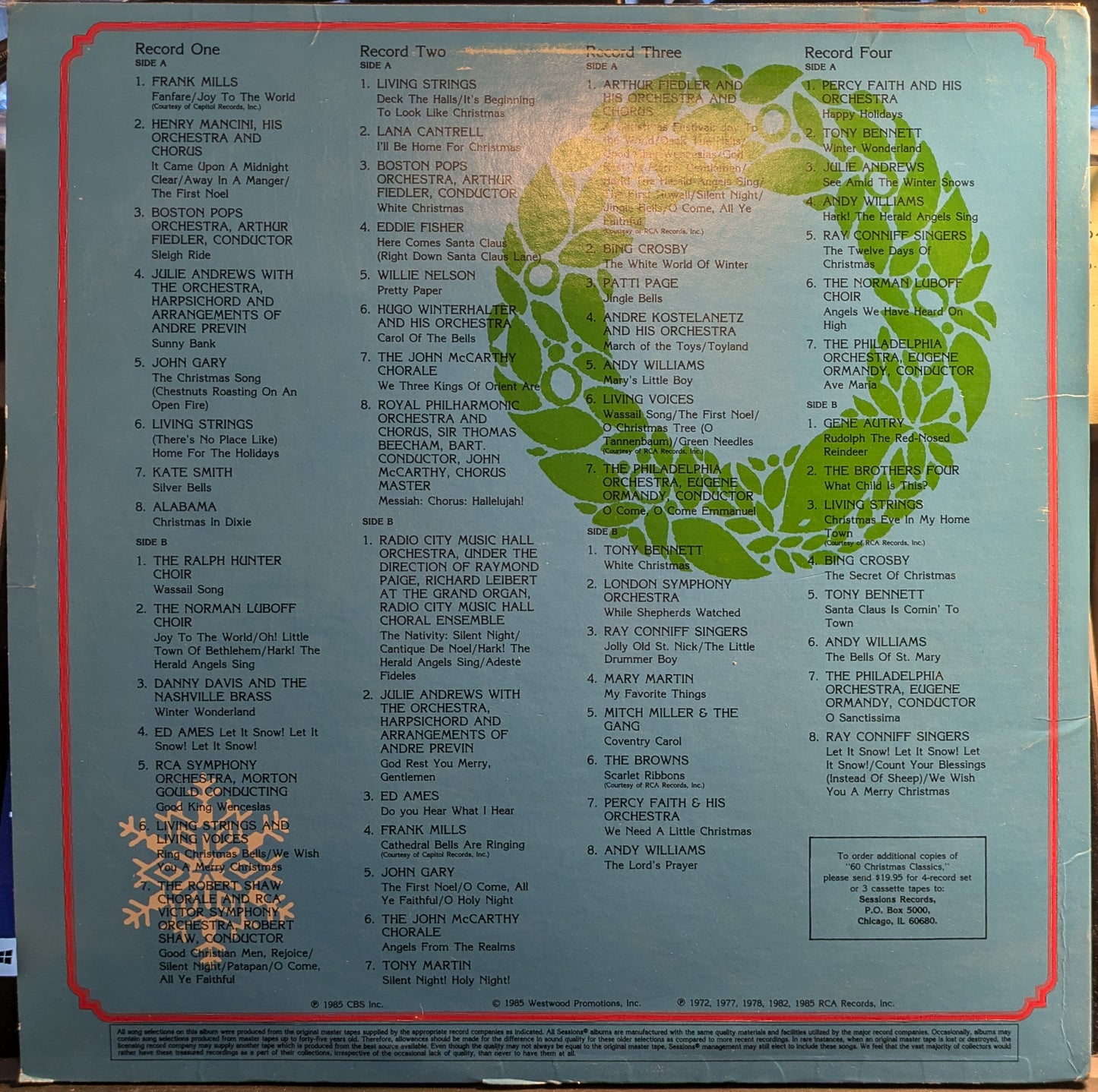 60 Christmas Classics (4xVINYL) | Near Mint (NM) Excellent (EX) - HOLIDAY / USED *NEAR MINT*