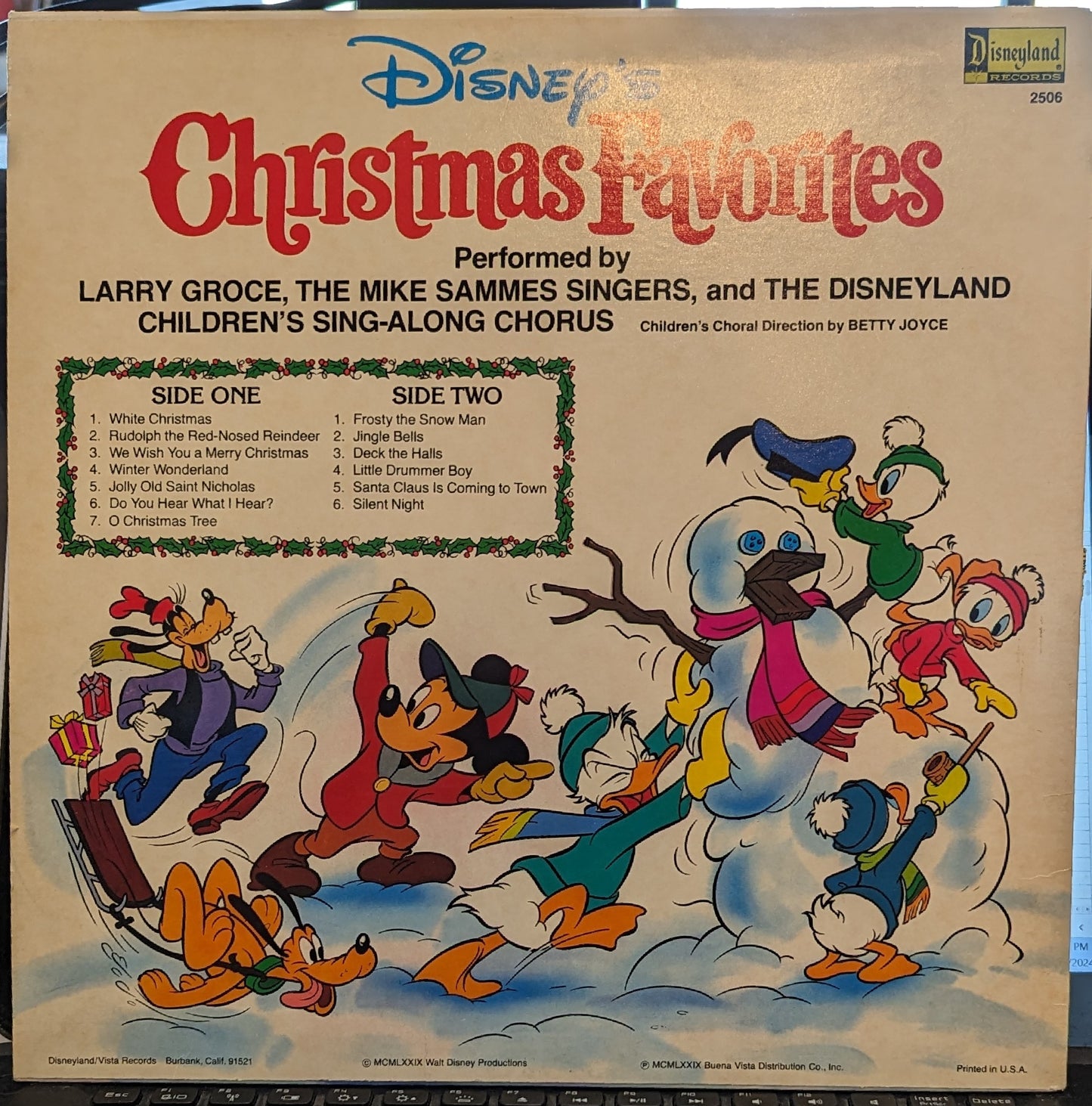 Larry Groce Disney's Christmas Favorites *PRC* LP Very Good (VG) Very Good (VG)