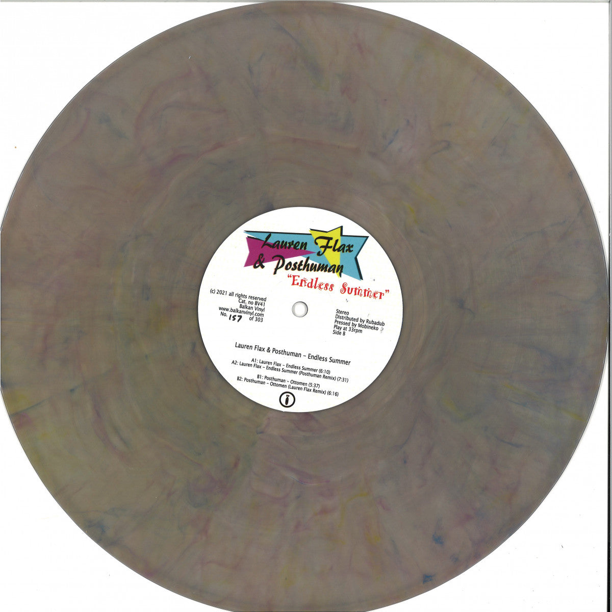 Lauren Flax & Posthuman - Endless Summer (CLEAR VINYL 12" Balkan Vinyl) | NEW - HOUSE/ACID *NEW/COLORED*