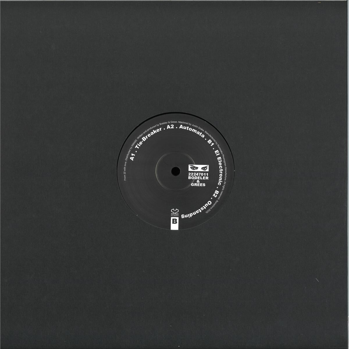Bodeler & Grees - 22247011 (VINYL 12" 22Recordings) | NEW - HOUSE/ACID *NEW*