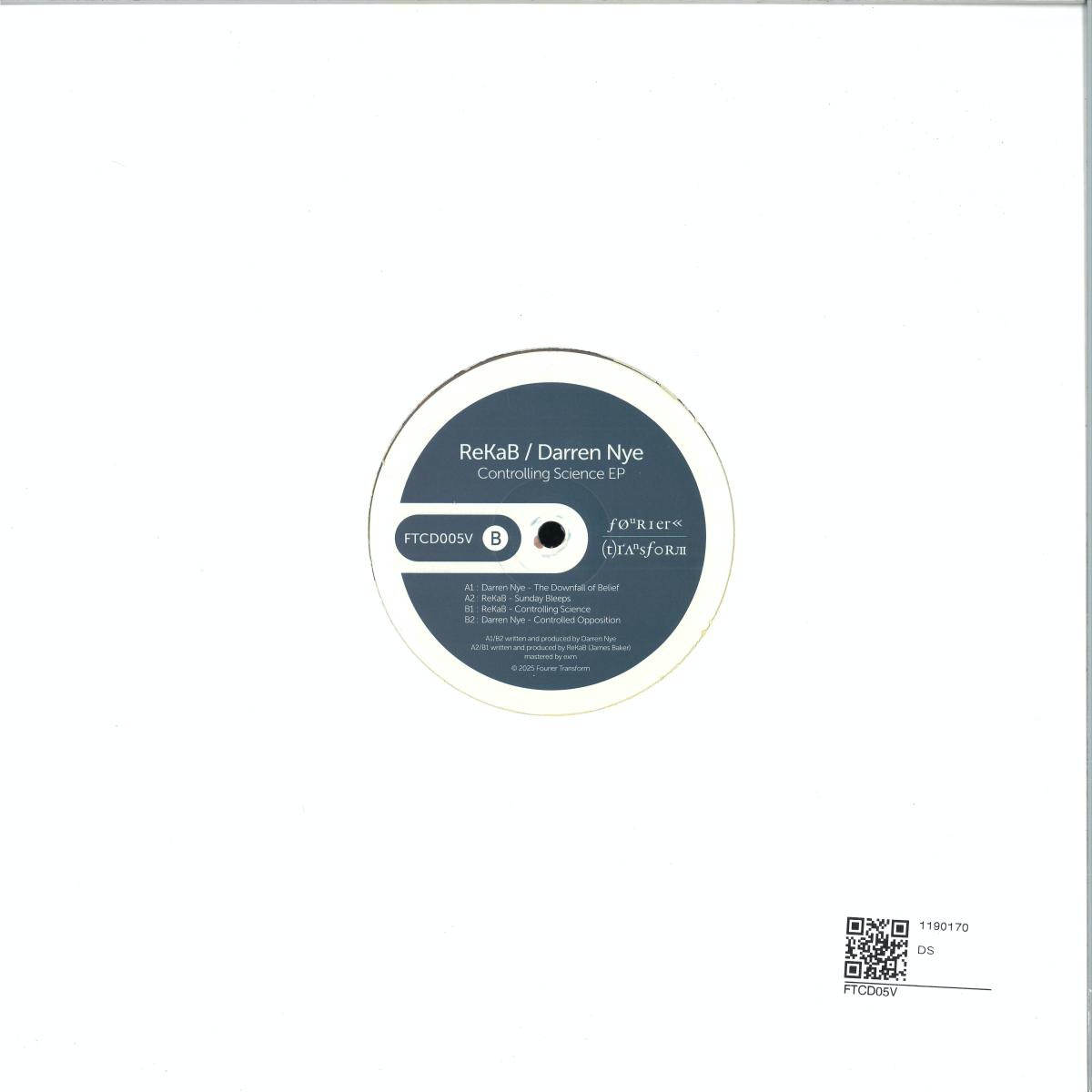 Rekab / Darren Nye - (PRESALE) Controlling Science EP (BROWN MARBLED VINYL) | Mint (M) Mint (M) - HOUSE/BREAKS *NEW/COLOR*