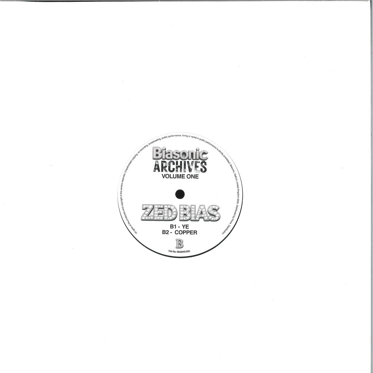 Zed Bias - Archives Vol 1 (VINYL 12" Biasonic) | NEW - HOUSE *NEW*