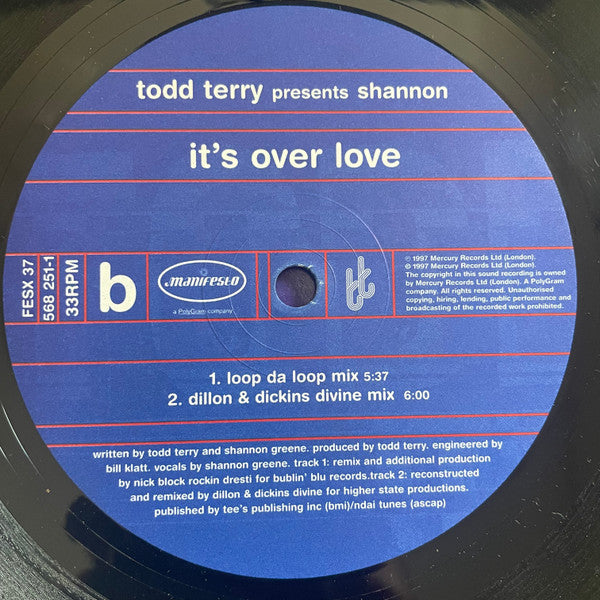 It's Over Love | Excellent (EX) Very Good Plus (VG+) - HOUSE / USED *EXCELLENT*