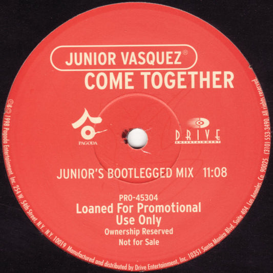 Junior Vasquez Come Together 12" Near Mint (NM or M-) Excellent (EX)