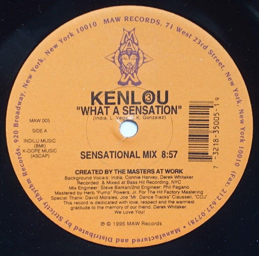Kenlou What A Sensation 12" Very Good Plus (VG+) Generic