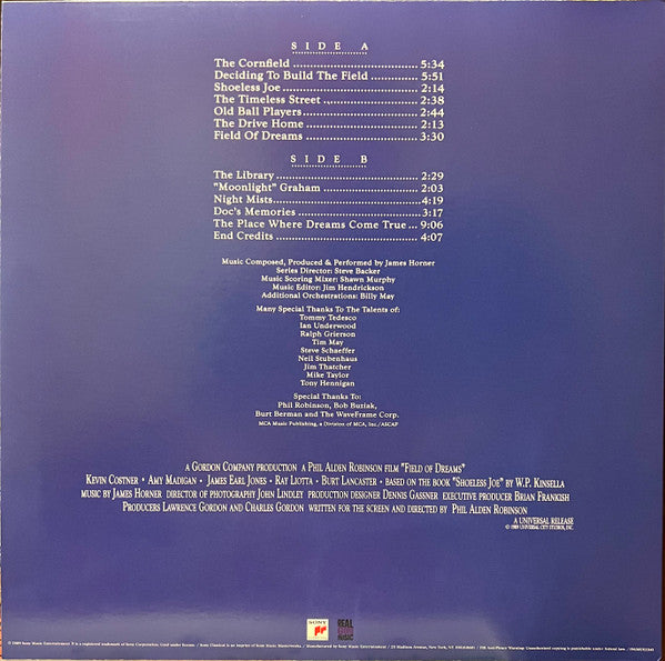 Field Of Dreams (Original Motion Picture Soundtrack) | Mint (M) Mint (M) - SOUNDTRACK *COLOR*