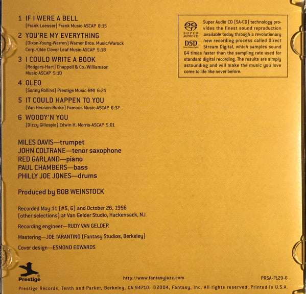 Relaxin' With The Miles Davis Quintet *SACD/HYBRID* | Mint (M) Near Mint (NM)