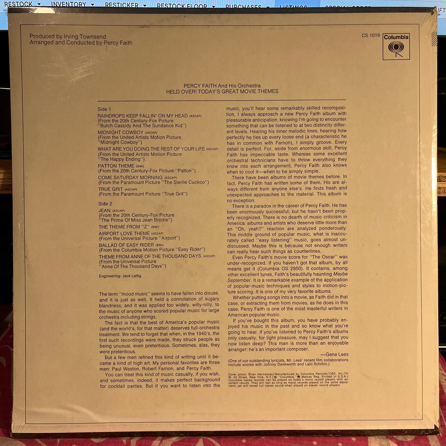 Percy Faith & His Orchestra - Held Over! Today's Great Movie Themes | Mint (M) Mint (M) - JAZZ *SEALED*