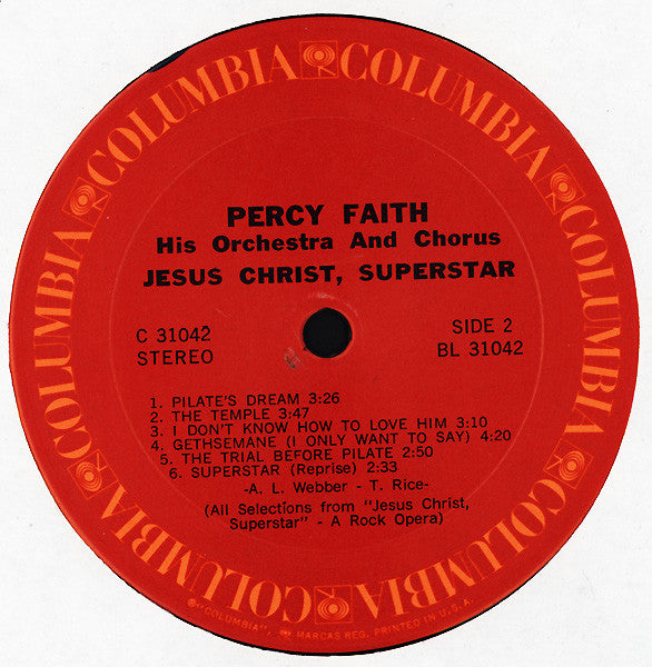 Percy Faith And His Orchestra And Chorus - Jesus Christ, Superstar | Mint (M) Near Mint (NM) - JAZZ *SEALED*