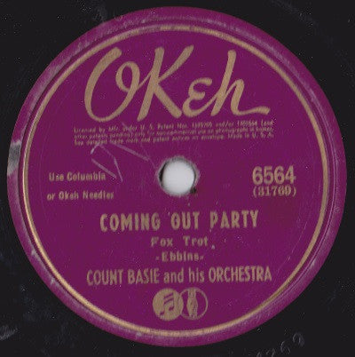 Harvard Blues / Coming Out Party (10" 78RPM RECORD) | Excellent+ (EX+) Generic - JAZZ / USED *EXCELLENT+*