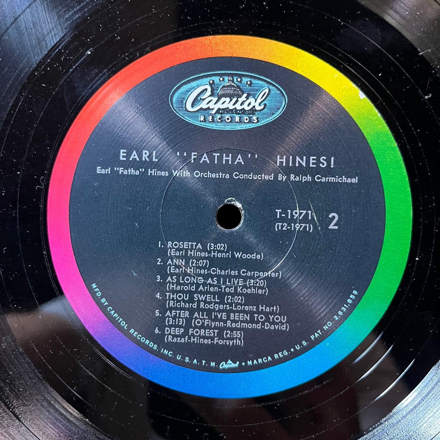 Earl Hines With Ralph Carmichael's Swingin' Big Ba - Earl "Fatha" Hines! (VINYL LP CAPITOL T-1971 1963) | USED Excellent (EX) Excellent (EX) - JAZZ / USED *EXCELLENT*