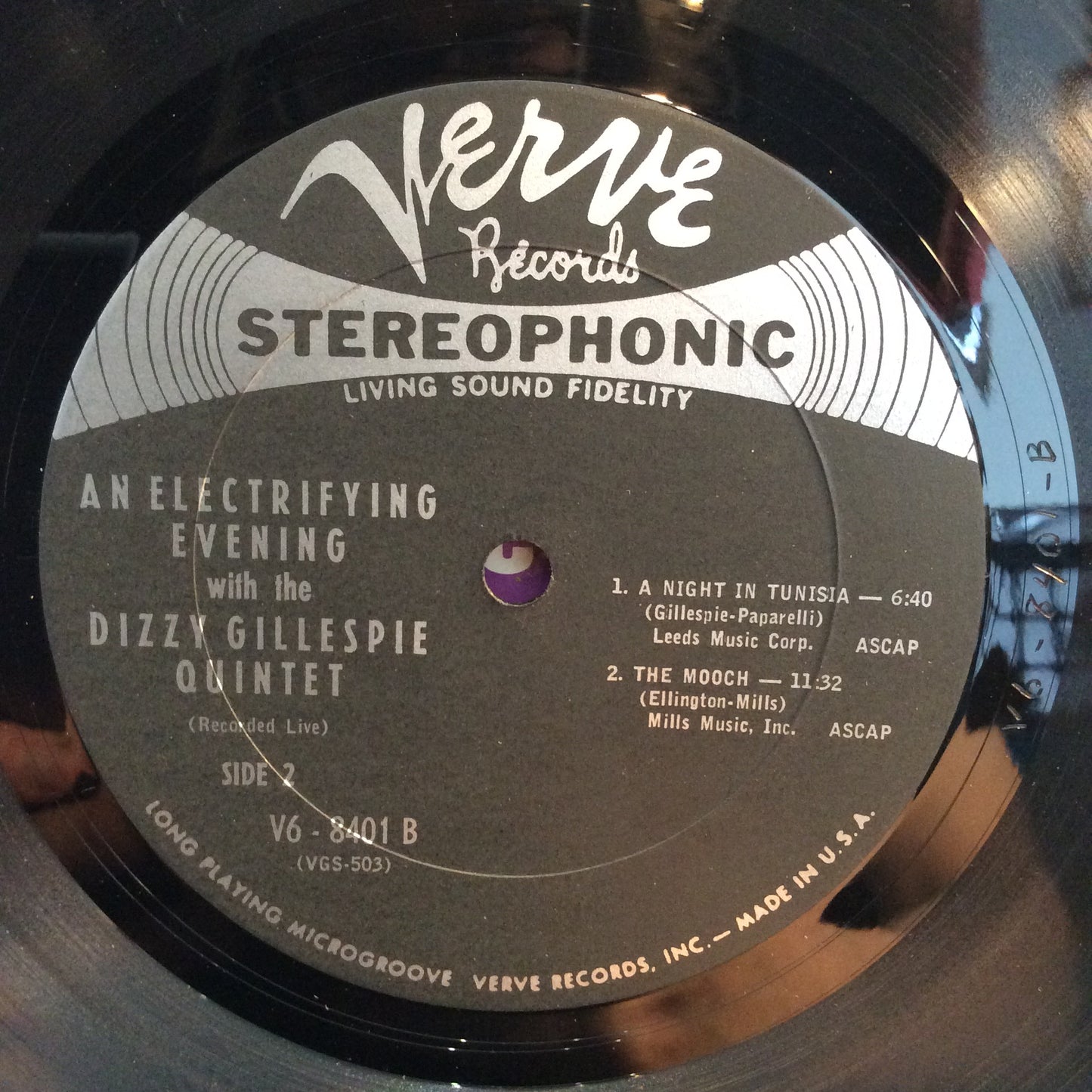 An Electrifying Evening With The Dizzy Gillespie Quintet (VINYL) | Excellent (EX) Excellent (EX) - JAZZ / USED *EXCELLENT*