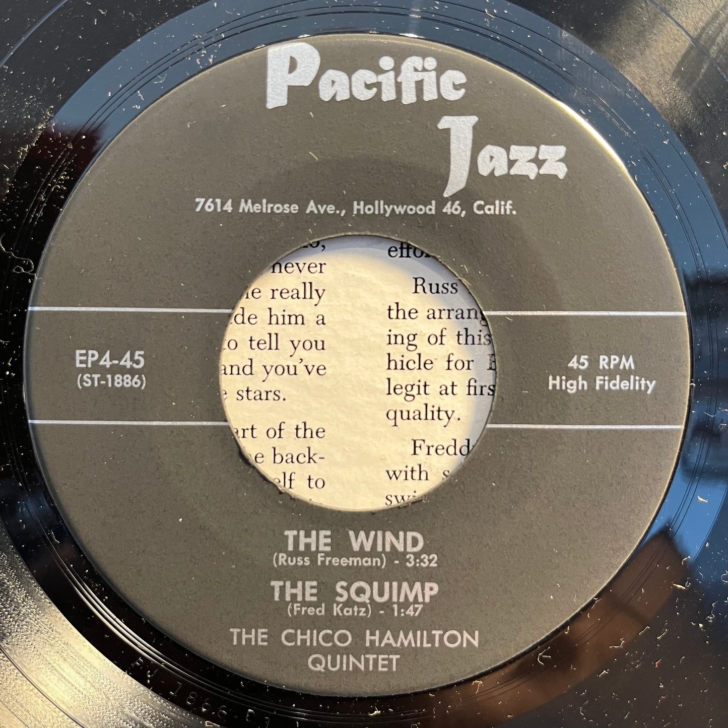 The Chico Hamilton Quintet - Chico Hamilton Quintet in Hi Fi *7"* | Excellent (EX) Excellent (EX) - JAZZ / USED *EXCELLENT*