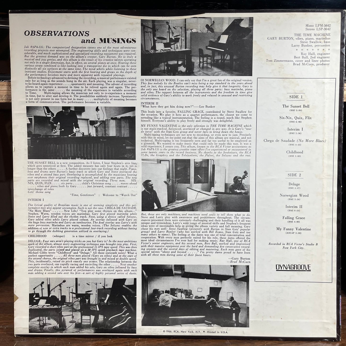 The Time Machine (VINYL) | Near Mint- (NM-) Excellent (EX) - JAZZ / USED *NEAR MINT-*