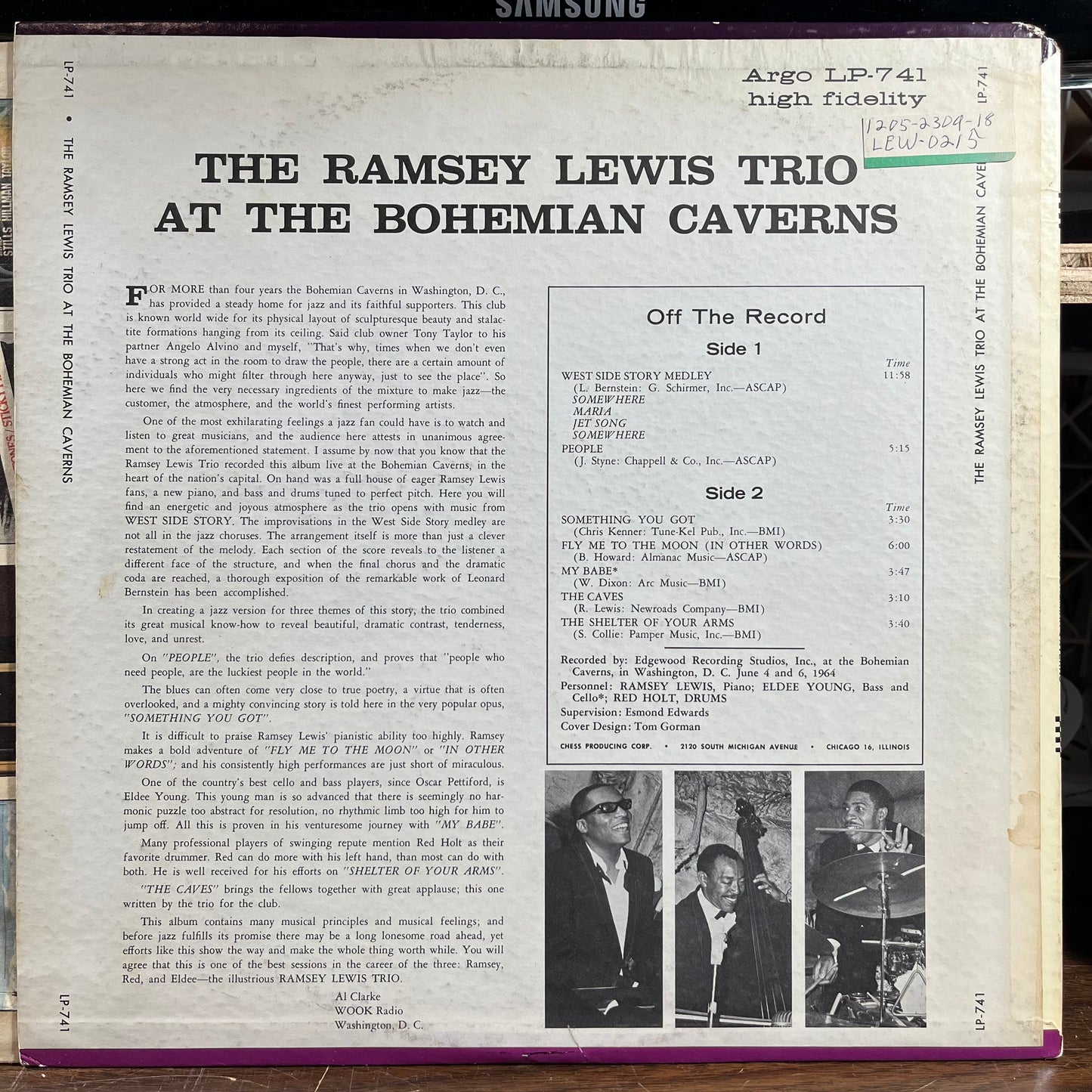 At The Bohemian Caverns (VINYL) | Near Mint- (NM-) Excellent (EX) - JAZZ / USED *NEAR MINT-*