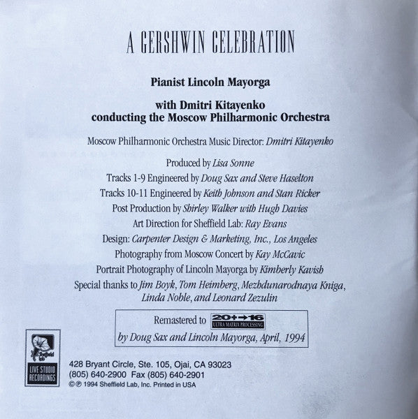 A Gershwin Celebration (CD) | Near Mint (NM) Near Mint (NM) - JAZZ / USED *NEAR MINT / GOLD DISC*