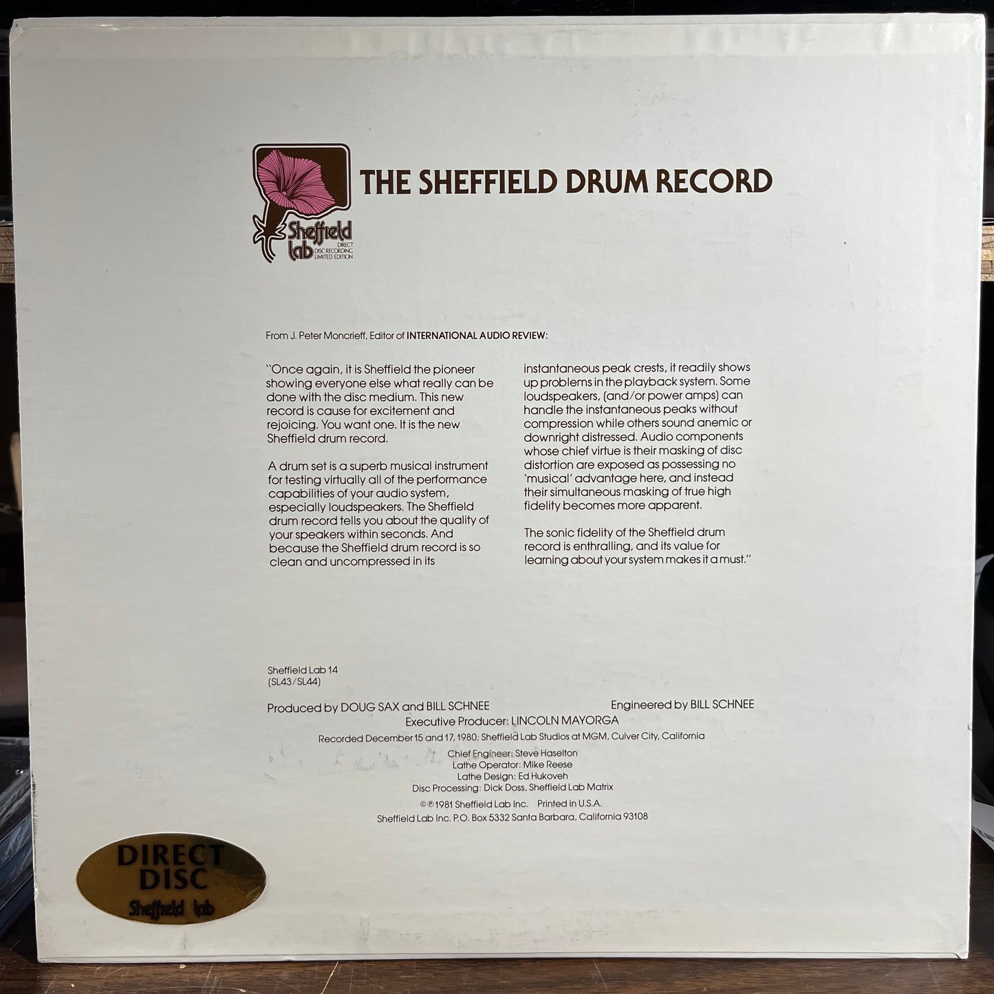 The Sheffield Drum Record (VINYL) | Near Mint (NM) Near Mint (NM) - JAZZ / USED *NEAR MINT*