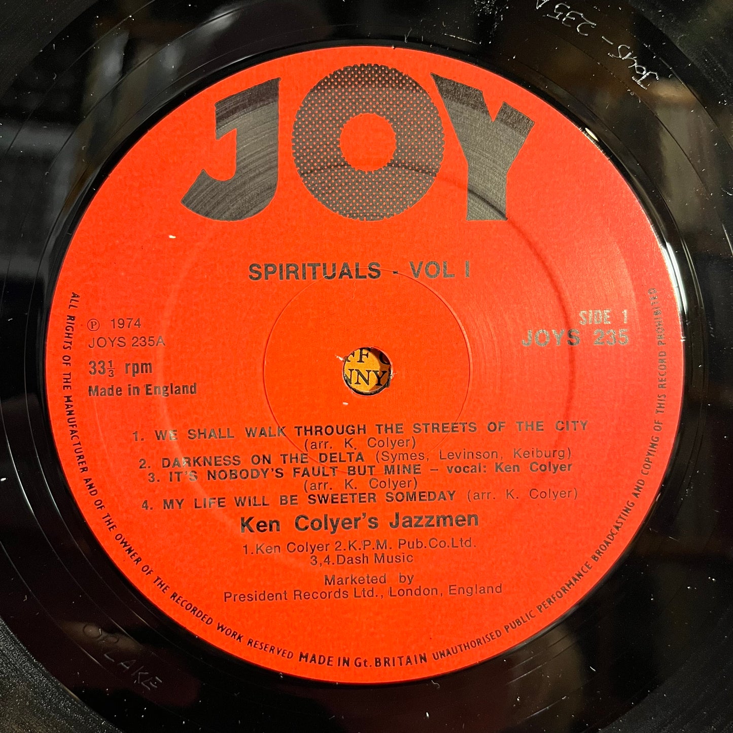 Ken Colyer's Jazzmen - Spirituals Volume 1 *UK* | Near Mint (NM) Near Mint (NM) - JAZZ / USED *NEAR MINT*