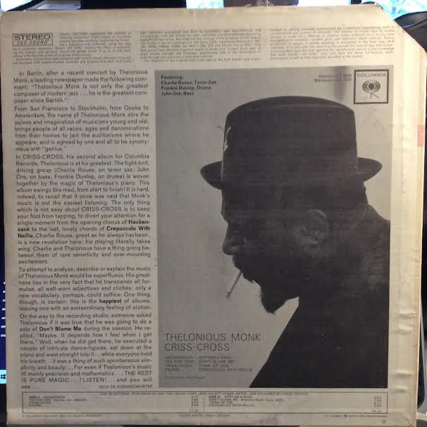 Criss-Cross (VINYL) | Near Mint (NM or M-) Excellent (EX) - JAZZ / USED *NEAR MINT*