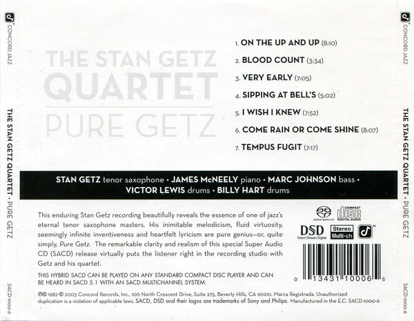Pure Getz (SACD) | Near Mint (NM or M-) Near Mint (NM or M-) - JAZZ / USED *NEAR MINT*