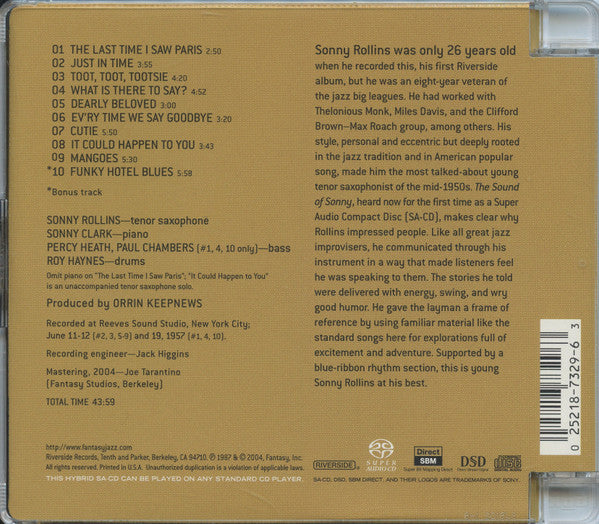 Sonny Rollins - The Sound Of Sonny (SACD) | Near Mint (NM) Near Mint (NM) - JAZZ / USED *NEAR MINT*