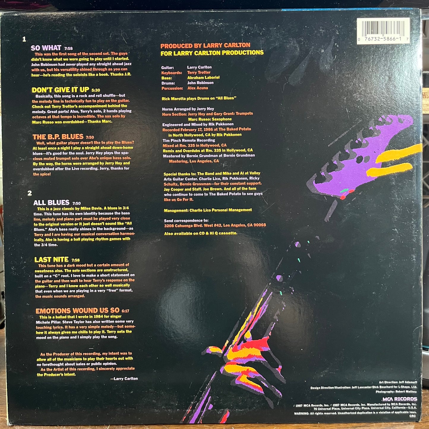 Last Nite (LP) | Near Mint (NM) Excellent (EX) - JAZZ / USED *NEAR MINT*