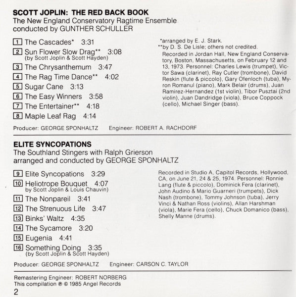 The Red Back Book · Elite Syncopations (CD) | Near Mint (NM) Near Mint (NM) - JAZZ / USED *NEAR MINT*