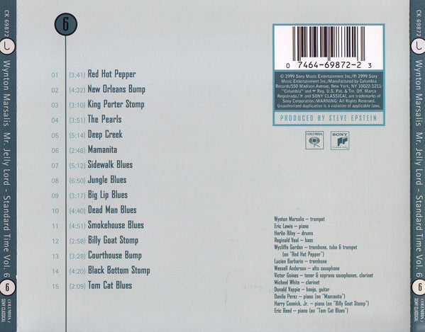 Standard Time Vol. 6 - Mr. Jelly Lord (CD) | Near Mint (NM or M-) Near Mint (NM or M-) - JAZZ / USED *NEAR MINT*