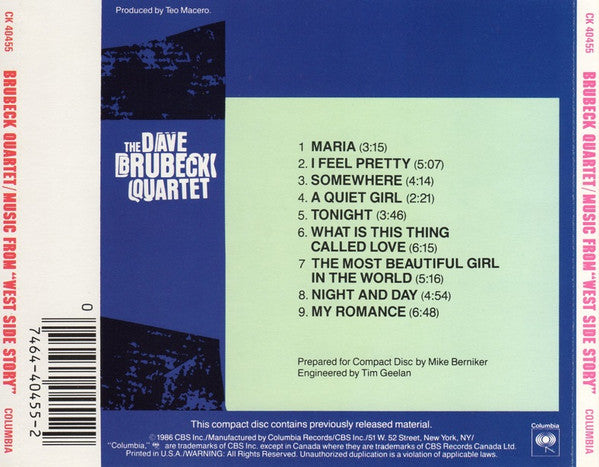 Plays Music From West Side Story And... (CD) | Near Mint (NM) Near Mint (NM) - JAZZ / USED *NEAR MINT*