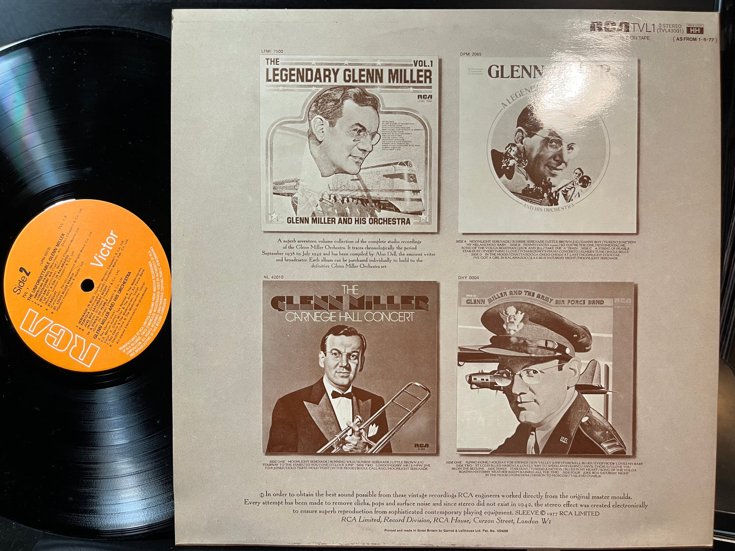 Glenn Miller And His Orchestra - The Unforgettable Glenn Miller (IMPORT VINYL LP RCA TVL1 1977) | Near Mint (NM or M-) Near Mint (NM) - JAZZ / USED *NEAR MINT*